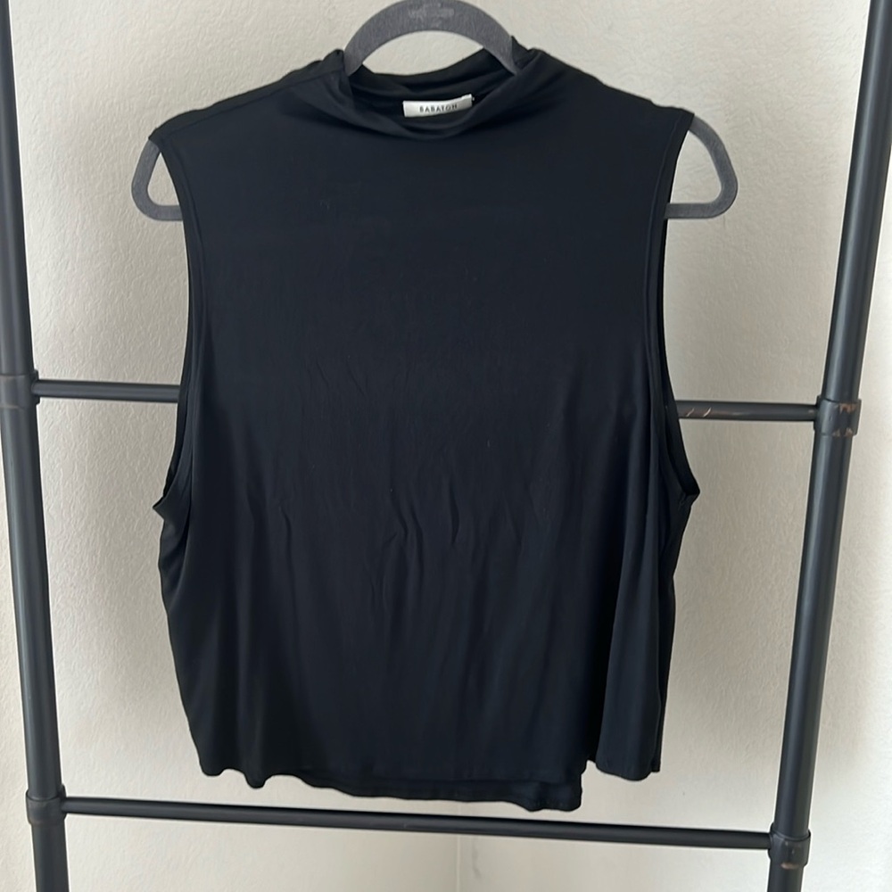 Babaton Sz large mock sleeveless shirt.